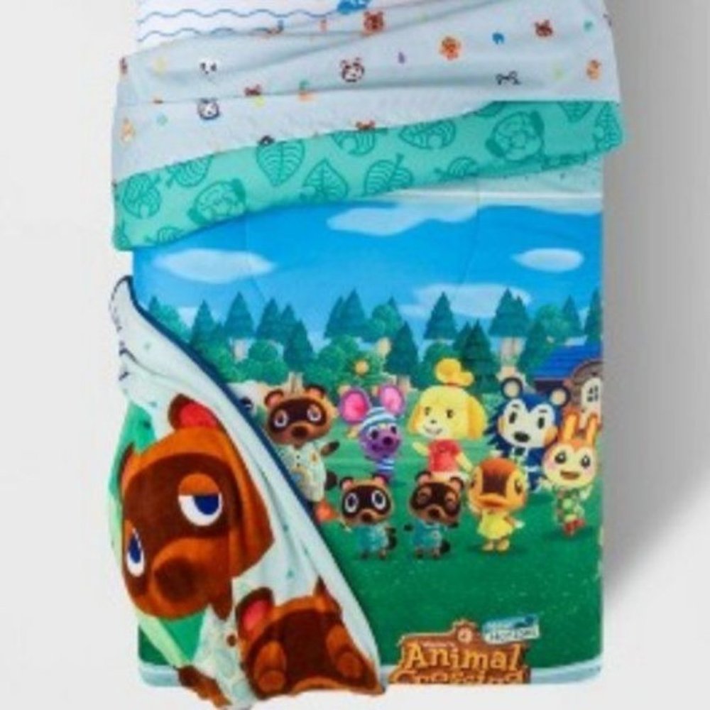 Animal Crossing Microfiber Twin Comforter Bed Set NEW